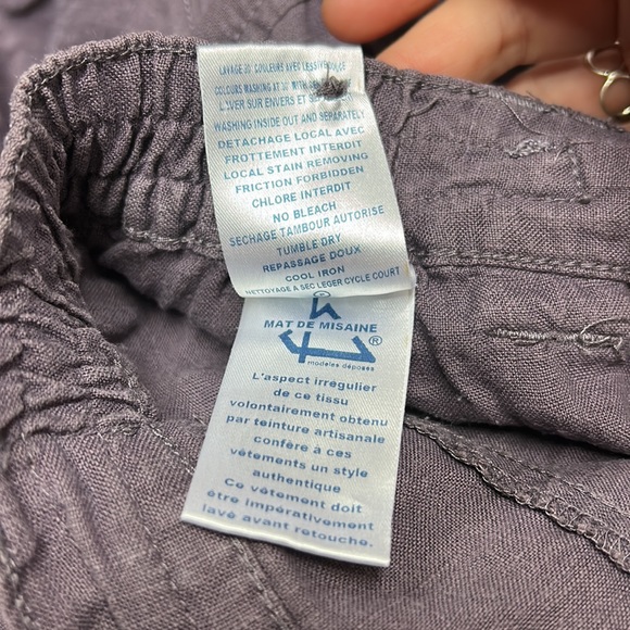 Mat de Misaine 100% linen drawstring pocketed cuff shorts - Picture 8 of 9